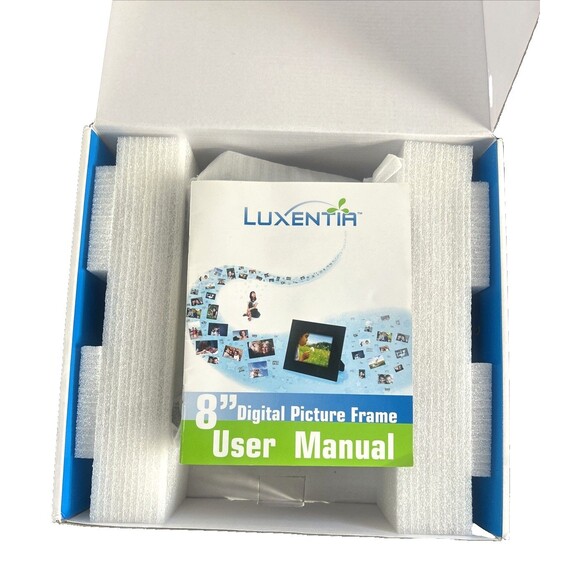 LUXENTIA 8" DIGITAL PICTURE FRAME PHOTOS DPF080WL NEW - Picture 7 of 8